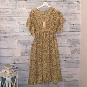 Beautiful Max Studio Yellow/Ivory Dress New Size XS